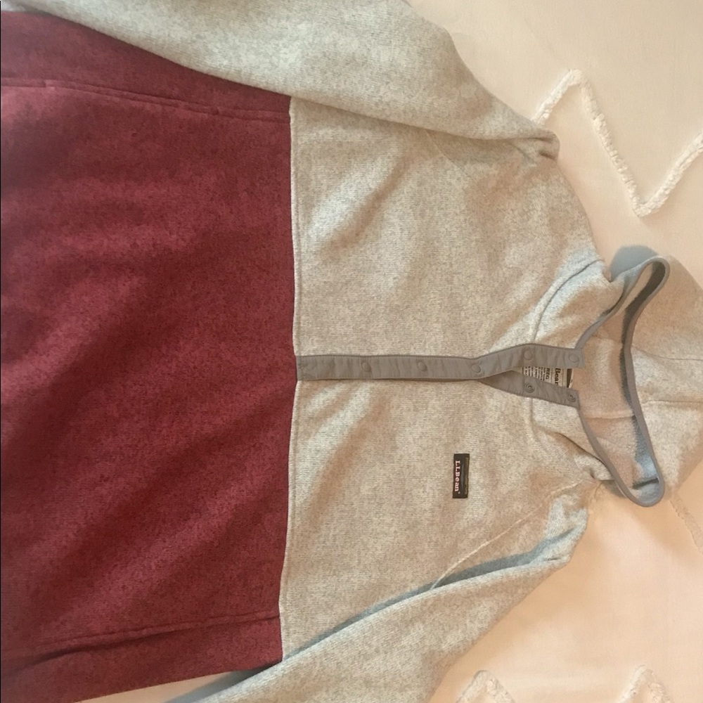 LL Bean Colorblock Fleece Hoodie